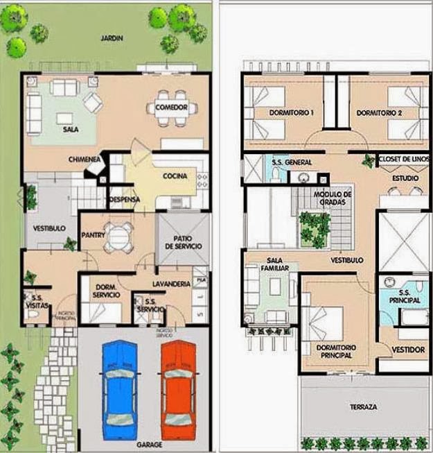 planos de casas pequenas dos niveles