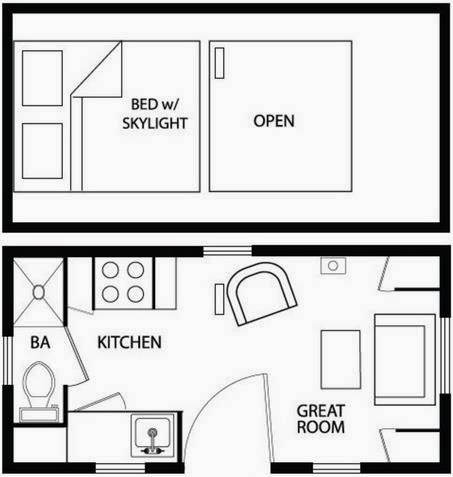 Plano de casa pequeña de 1 piso