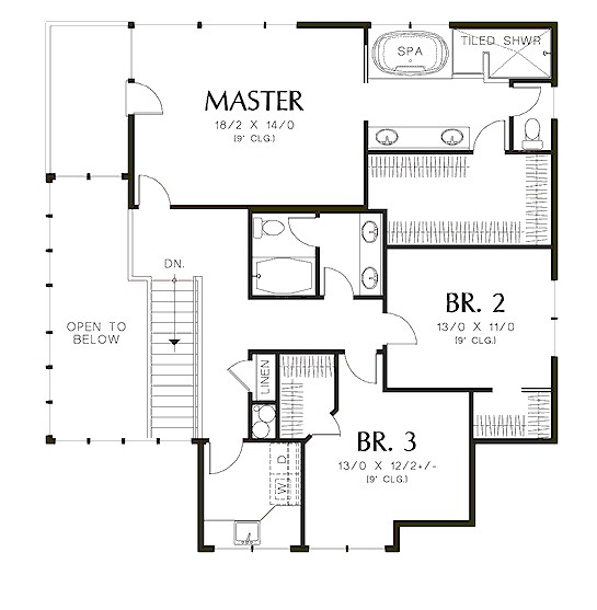 Plano de casa moderna de 2 pisos y cochera triple