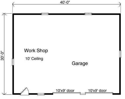 Plano de garage para dos autos
