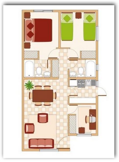 Planos y fachadas de casas bonitas y pequeñas de 60 metros cuadrados