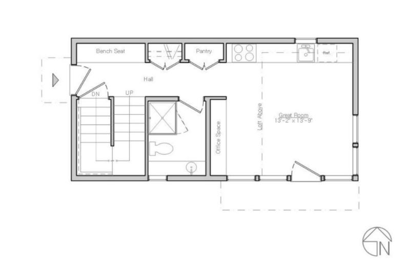 Planos de casas rectangulares chiquitas