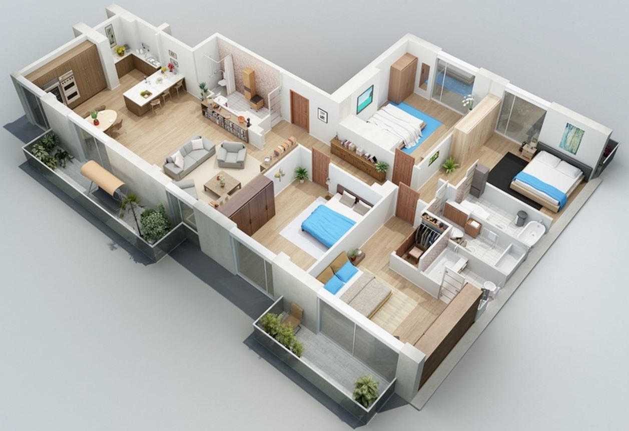 planos-de-casas-de-un-piso-4-dormitorios-3-banos